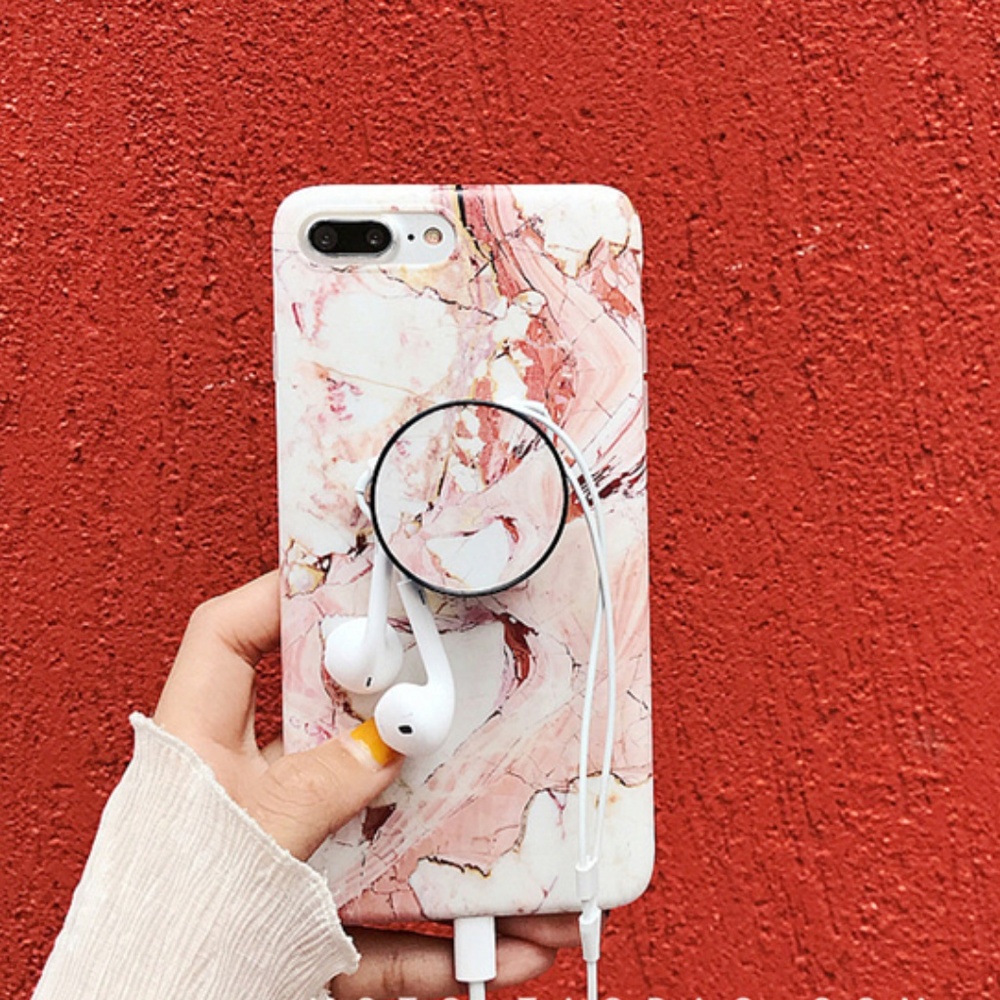 iPhone XR/XS/7/8❤️marble phone case with holder
